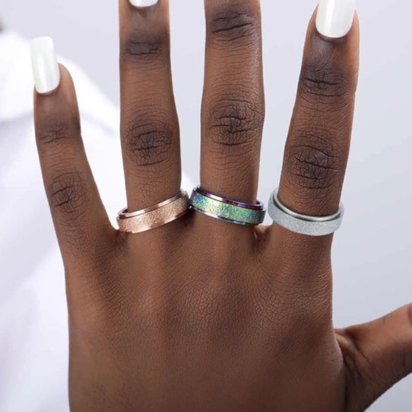 Glitter Spinner Rings For Anxiety & Stress Relief - Picture 4 of 5
